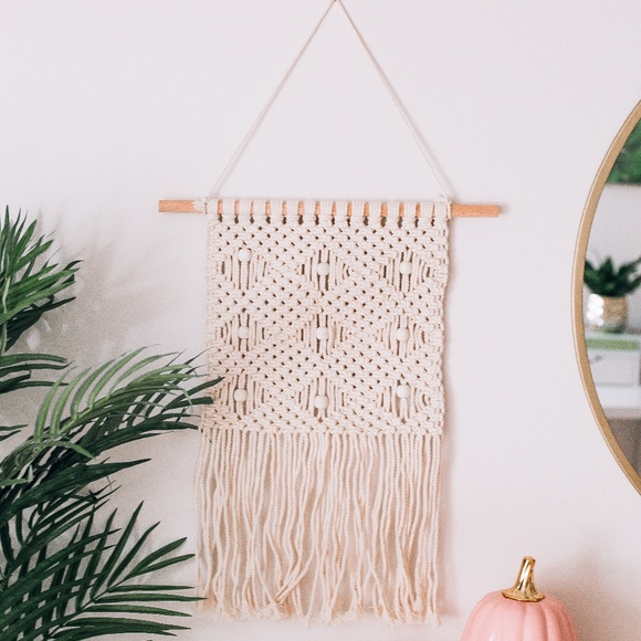 Handmade Woven Macrame Wall Hanging - Picture 3 of 7